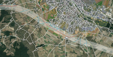 Cartographie des axes routiers (ONERA - DROSERA)